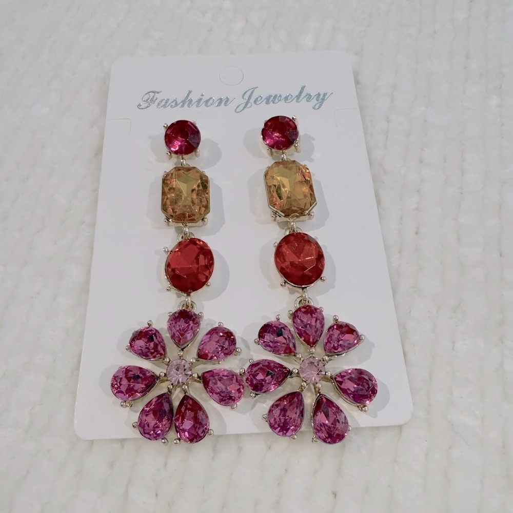 Colorful Stone Flower earrings